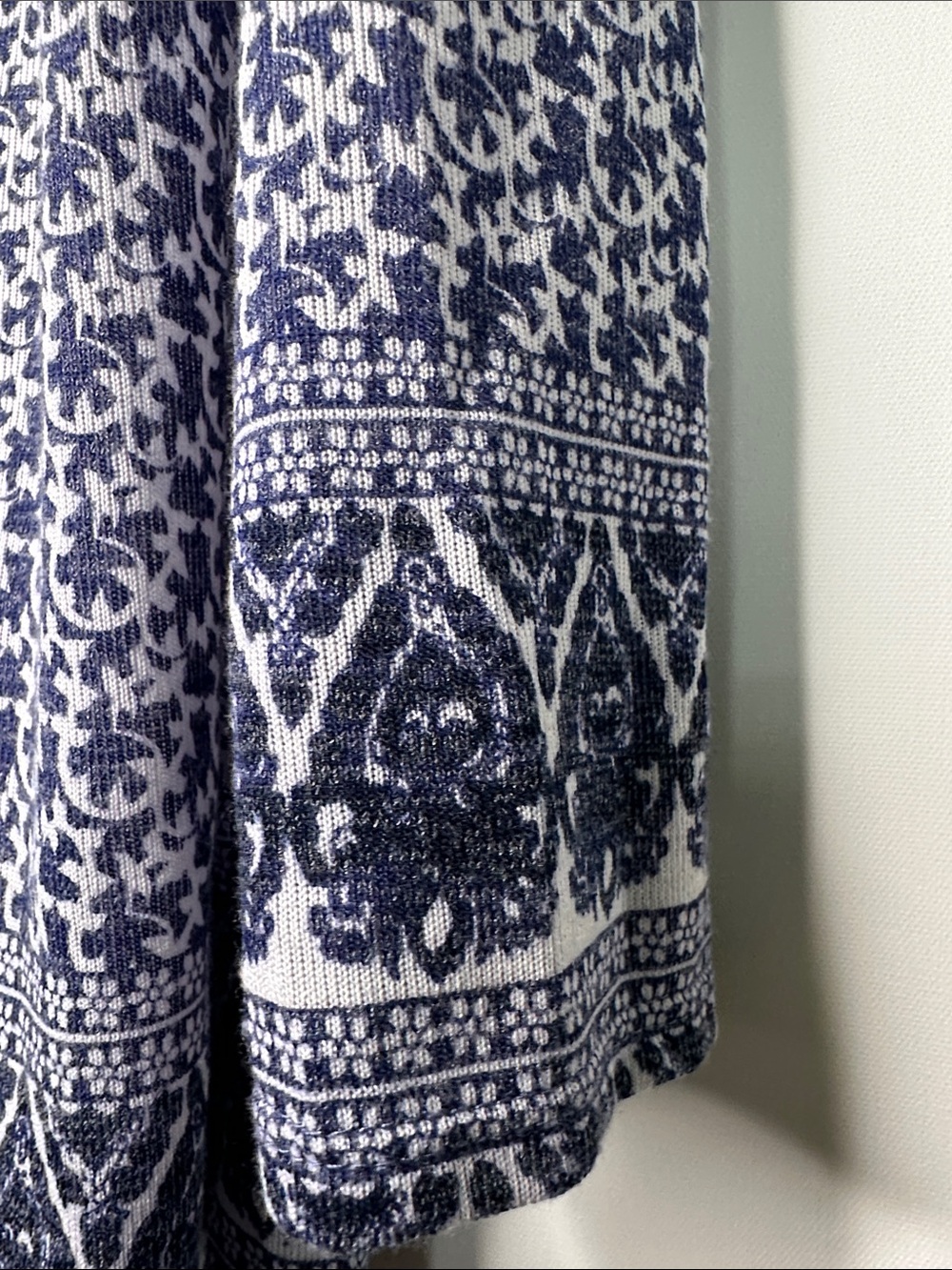 Dalia blue and white boho-patterned open front cardigan size XL - Picture 6 of 16